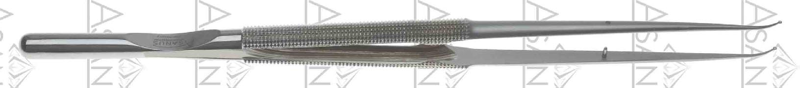 Bild von "Brilliant" Mikro-Ringtip-Pinzette,Stahl geb., Ring-Ø 1,0 mm, diamantisiert 210 mm Gesamtlänge